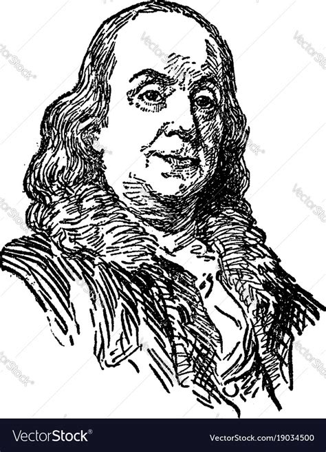 Dr Benjamin Franklin Vintage Royalty Free Vector Image