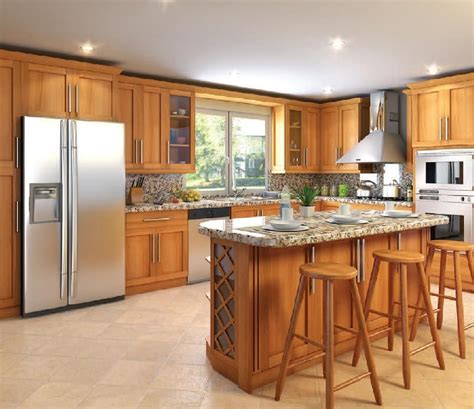 The honey oak kitchen cabinet come with impressive materials and designs that make your kitchen a little heaven. Honey Shaker Rta Cabinets | Ready-to-Assemble-Cabinets | Birch kitchen cabinets, Honey oak ...