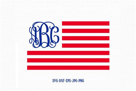 Usa Flag Monogram Svg American Flag Svg Fourth Of July Svg 95138