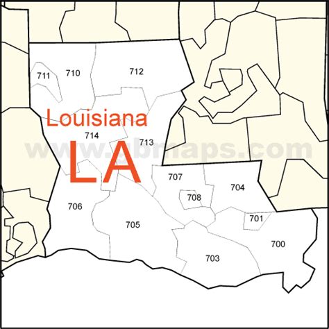 Louisiana Zip Code Map With Cities
