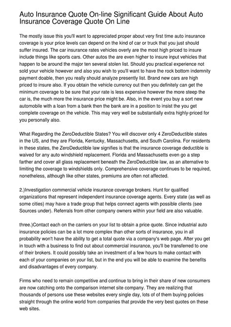 Auto Insurance Quote On-line Significant Guide About Auto Insurance