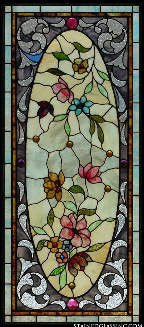 Floral Oval Stained Glass Windows Stained Glass Panels Stained Glass Flowers