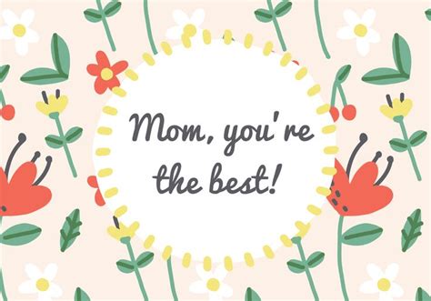 The Words Mom Youre The Best Are Surrounded By Flowers