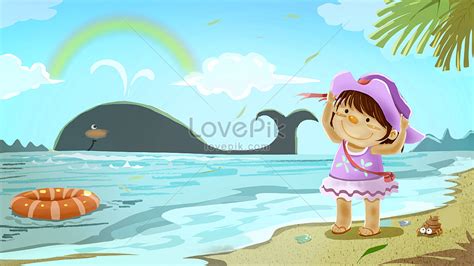 Beach Girl Illustration Imagepicture Free Download 400116383