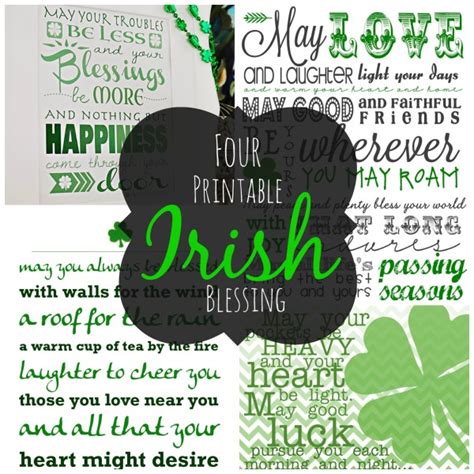 Four Printable Irish Blessings A Thousand Country Roads