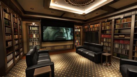 Luxury modern arabic house interior design with bespoke contemporary style arabic decorations. 2 in 1: upscale home library and stunning home theater ...