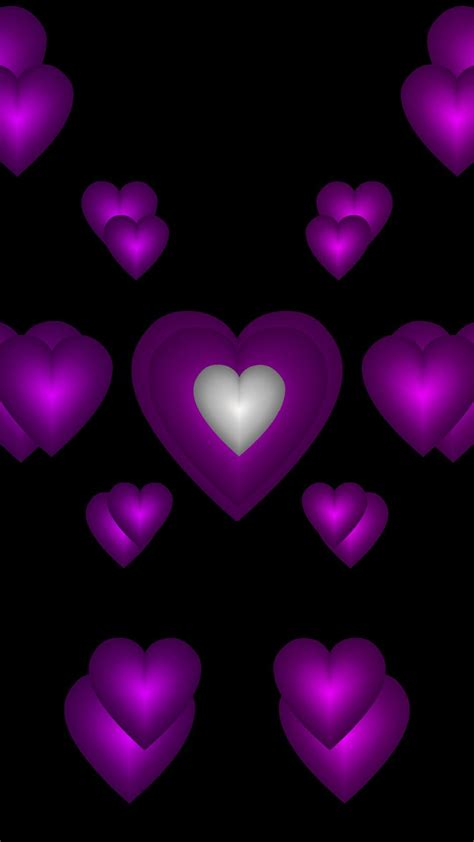 Purple And White Hearts Heart Wallpaper Purple Art