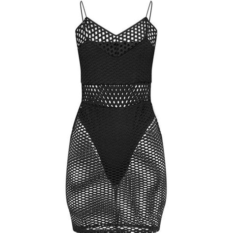 Black Fishnet Bodycon Dress £18 Liked On Polyvore Featuring Dresses