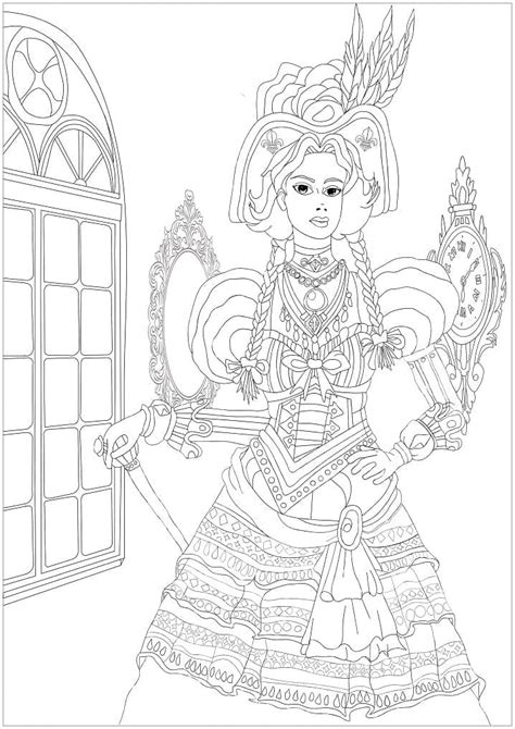 Young Aristocrat Vintage Coloring Page Download Print Or Color