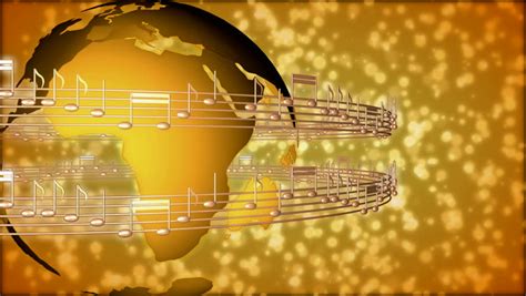 Rotating Golden Globe And Musical Notes Stock Footage Video 3674408