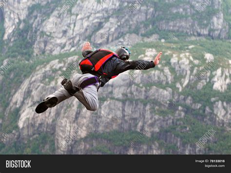 Base Jump Off Cliff Image And Photo Free Trial Bigstock