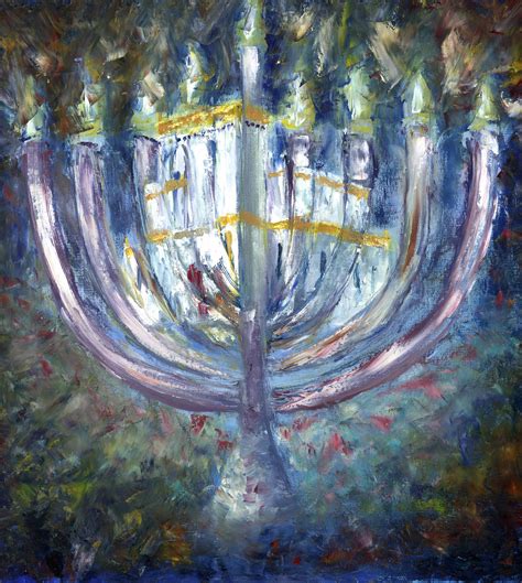 The Menorah Sold Judaica Paintings Biblical Art Painting