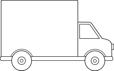 Box Truck Clip Art Black And White Free Clip Art Library