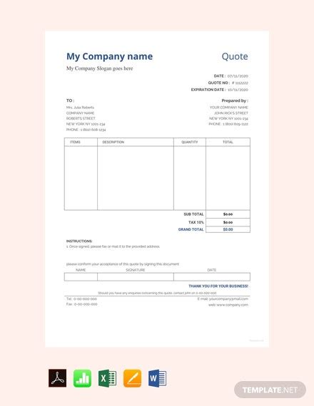 Prices and number of orders. Sample Quotation Format Template Free PDF - Google Docs ...