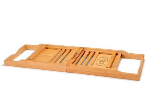Bamboo caddy tray bathtub books mobile phone snack holder bathroom storage rack. Bamboo Bathtub Caddy From Bambüsi By Belmint Review » The ...