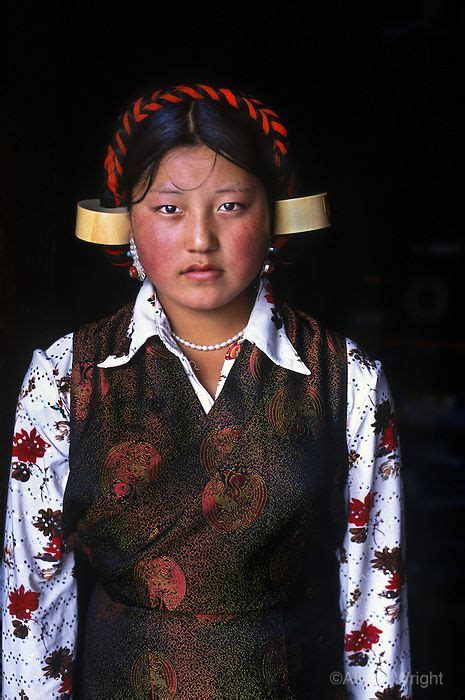 Tibetan Woman In Head Gear Tagong Kham Tibet 2005