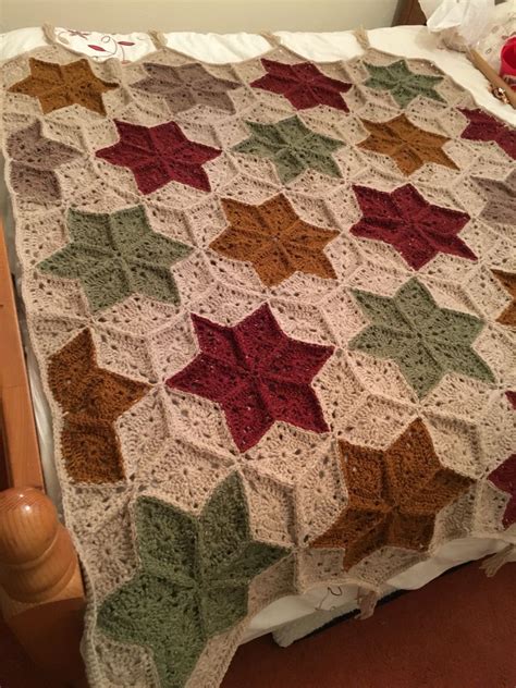 Star Crochet Blanketafghan Made Using Aran Weight Yarn And A Simple