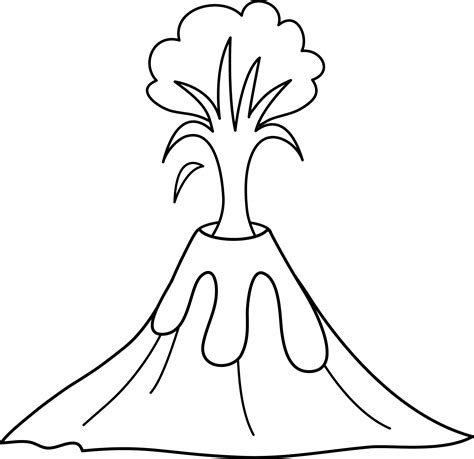 Volcano Outline Template