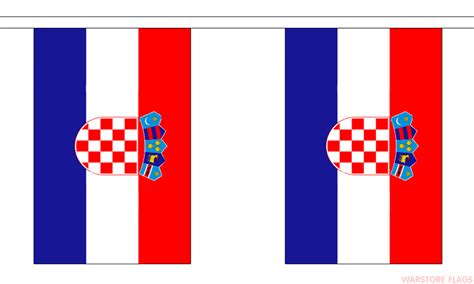 More intricate details are added as laminates if not possible in flower. CROATIA BUNTING - 3 METRES 10 FLAGS