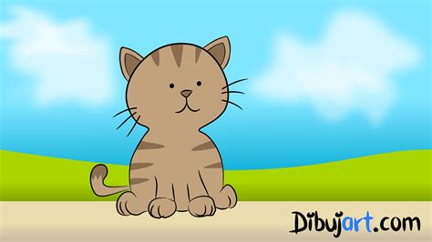 Cómo Dibujar Una Gato Tierno Paso A Paso 7 — Serie De Dibujos De Gatos