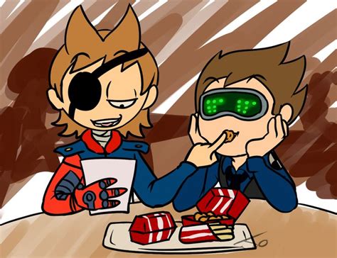 Future Tom And Tord Chilling And Going Over Paperwork In The Canteen Of