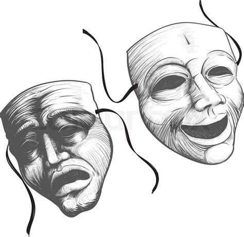 Two Theatre Masks Stock Vector Colourbox