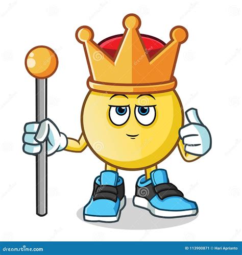 Emoticon King Mascot Vector Cartoon Illustration