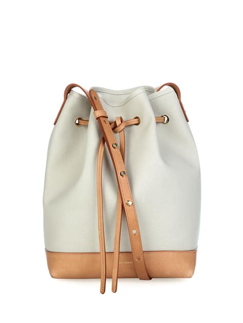 Lyst Mansur Gavriel Large Canvas And Leather Bucket Bag In White