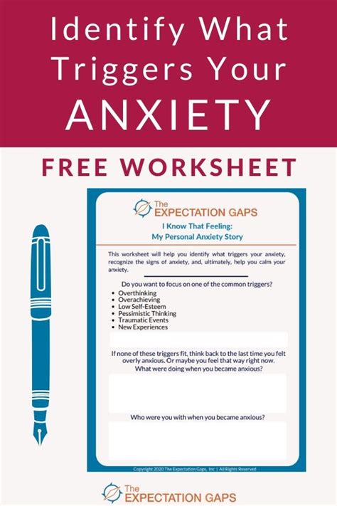 Anxiety Triggers Worksheet The Expectation Gaps