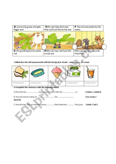 The Great Big Turnip Part 2 Short Story Esl Worksheet By Dreamm