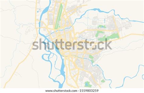Printable Street Map Neiva Colombia Map Stock Vector Royalty Free