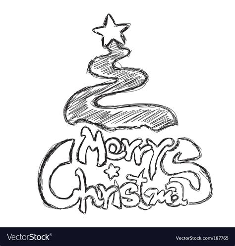 merry christmas sketch royalty free vector image