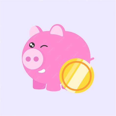 Premium Vector Piggy Bank Coin Cute Vector