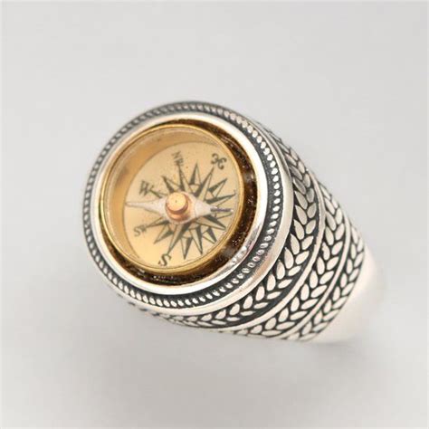 Sterling Silver Compass Ring Steampunk Ring Men Ts For Men