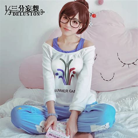 13 Delusion Overwatch Mei Riseandshine Pyjamas Sleepwear Set Cute