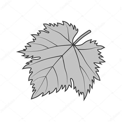 Grape Leaf Vector Gray Symbol Or Illustration — Stock Vector © Cvetoed
