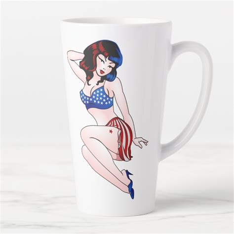 Retro Pinup Beer Glass Usa Pinup Girl Mug Zazzle