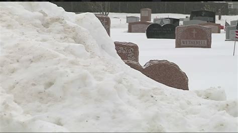 Grave Sites Buried Under Snow Youtube