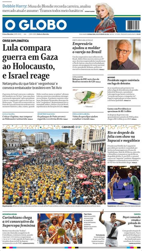 Journal O Globo Brésil Les Unes Des Journaux De Brésil Toute La
