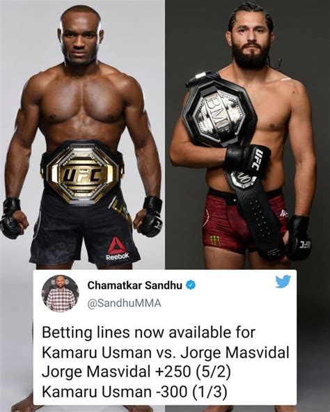 Masvidal came together only in the past eight days. KAMARU USMAN VS JORGE MASVIDAL IS OFFICIAL! - ODDS, NEW ...