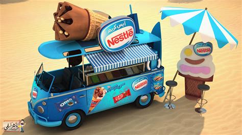 Nestle Ice Cream Truck On Behance Ice Cream Truck Ice Cream Van Ice
