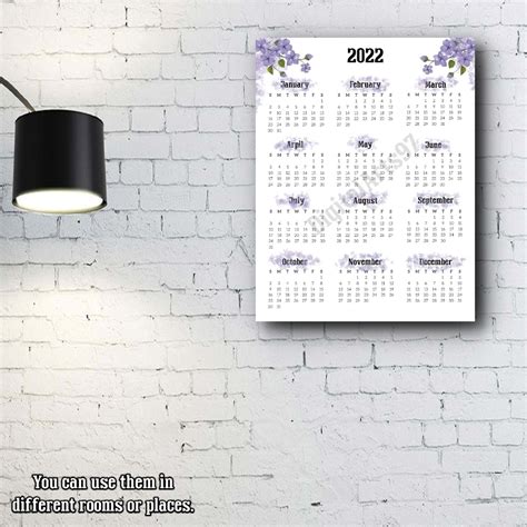 Minimalist 2022 Printable Wall Calendar Instant Download Etsy