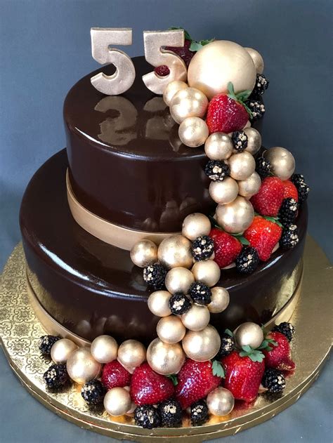 55th Birthday Cake — Skazka Cakes