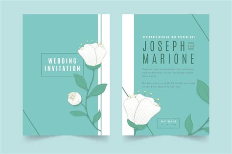 Free Vector Elegant Minimalistic Floral Wedding Invitation