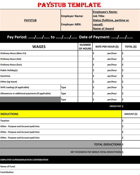 Pay Stubs Templates - Free Report Templates