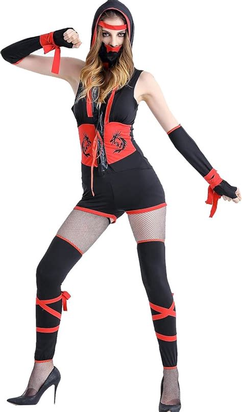 Amazon Com Halloween Costume Women Ninja Costume Sexy Geisha Costume