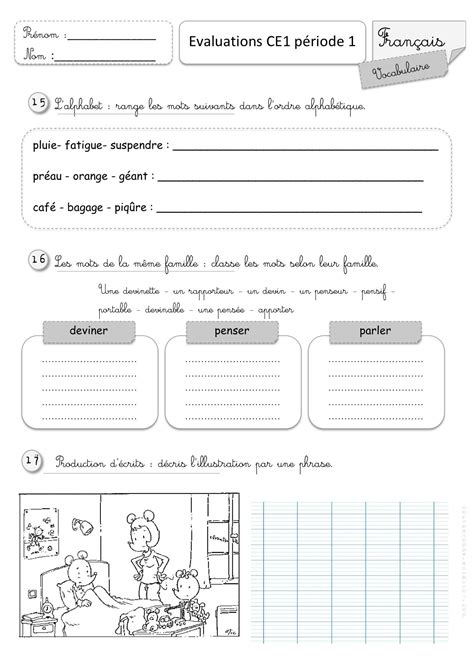 Exercices adjectifs qualificatifs à imprimer. Evaluations CE1 1er semestre | Evaluation ce1, Ce1 ...