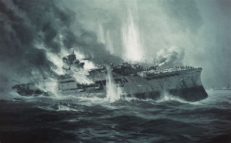 Hms Glorious Sinking Painting Historynet