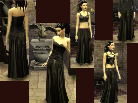 The Sims Resource Long Goth Leather Skirt