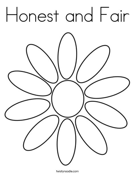 Honest And Fair Coloring Page Twisty Noodle
